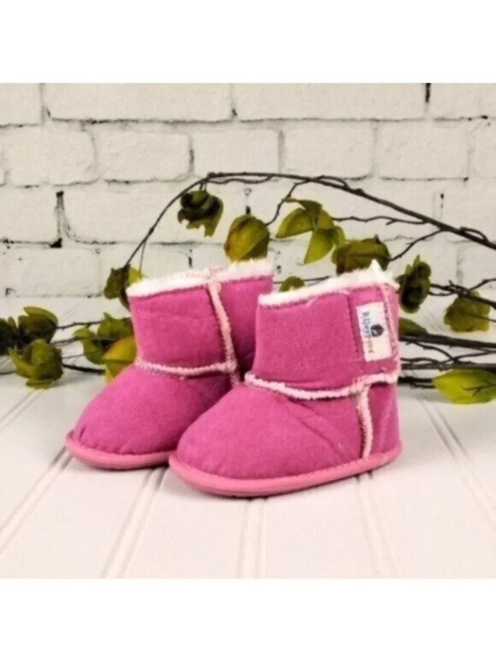 Riley Roos Cater Suede Faux Fur Lined Boots Pink Size 3-6 Months